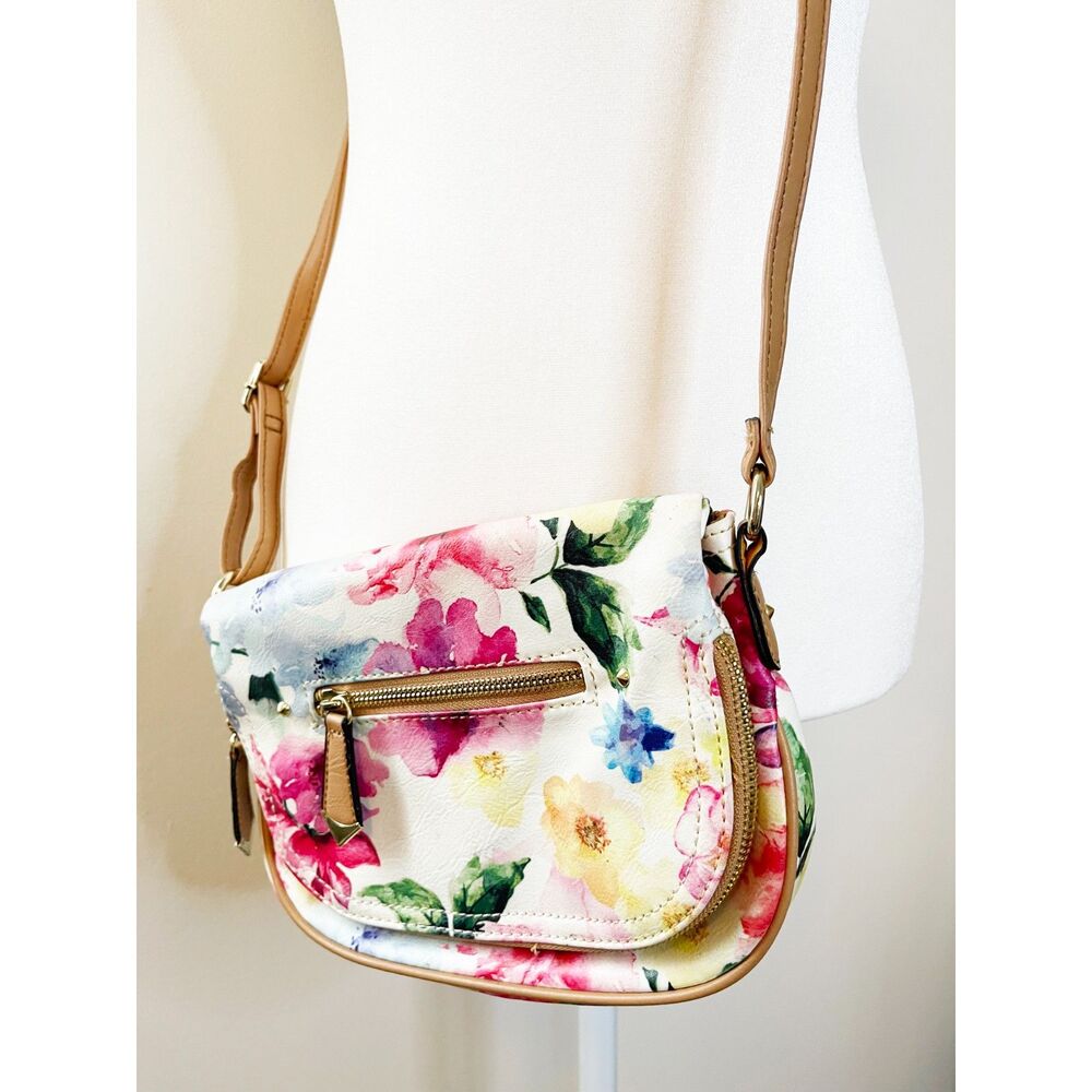 Apt. 9 Floral Crossbody Purse Watercolor Flower Print Spring Cottagecore Bag